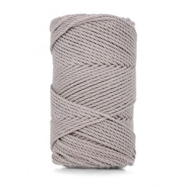 Virvė medvilninė sukta pilka apvali 4mm